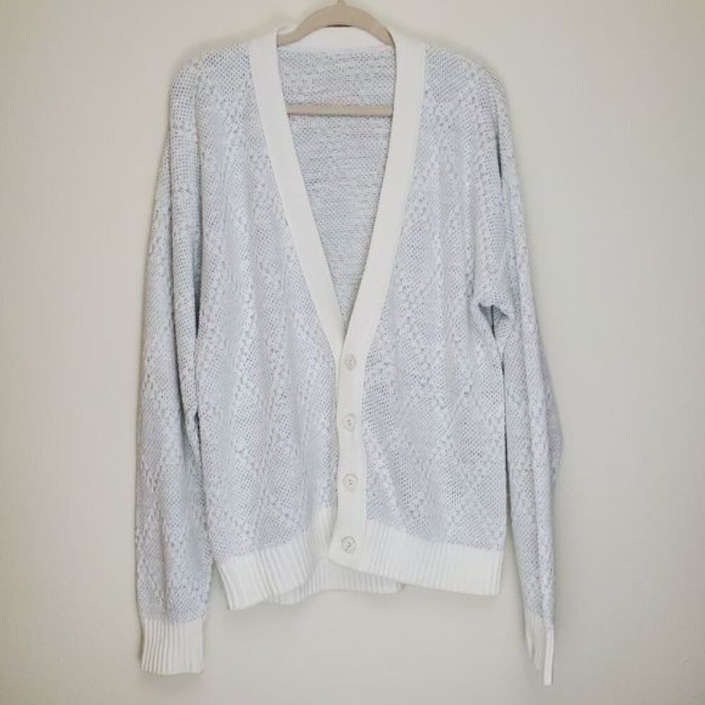 Vintage multi colored geometric knit cardigan